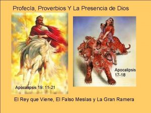 Profeca Proverbios Y La Presencia de Dios Apocalipsis