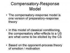 Compensatory responses