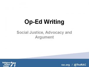 OpEd Writing Social Justice Advocacy and Argument rac