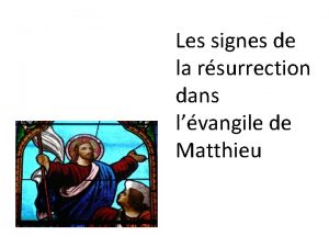 Les signes de la rsurrection dans lvangile de