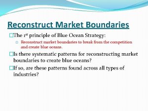 Reconstruct market boundaries