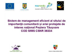 Sistem de management eficient al sitului de importan