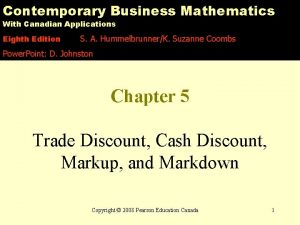 Contemporary Business Mathematics With Canadian Applications Eighth Edition