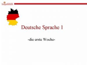 Deutsche Sprache 1 die erste Woche 1 Plan