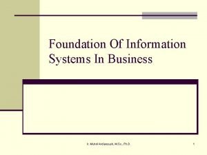 Foundation Of Information Systems In Business Ir Muhril