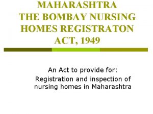 Bombay nursing home registration Bombay nursing home registration