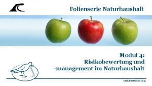 Folienserie Naturhaushalt Modul 4 Risikobewertung und management im