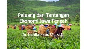 Peluang dan Tantangan Ekonomi Jawa Tengah Dr Hardiwinoto