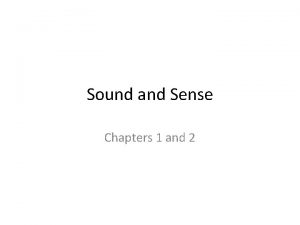 Sound and sense chapter 1 answers