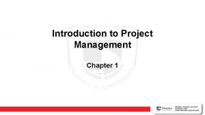 Project management chapter 1