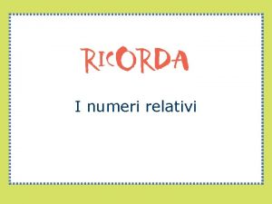 Numeri concordi e discordi Numeri concordi e discordi