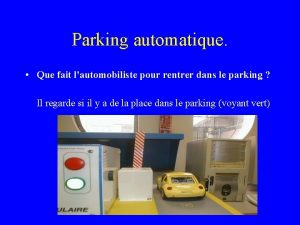 Parking automatique Que fait lautomobiliste pour rentrer dans