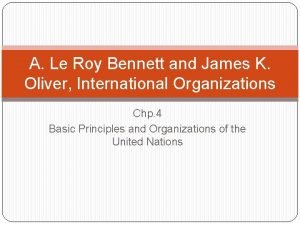 A Le Roy Bennett and James K Oliver