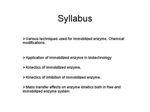 Immobilized enzymes