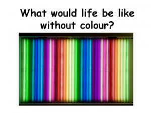 What would life be like without colour Dull