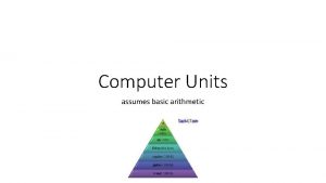Computer Units assumes basic arithmetic Computer Units Computer