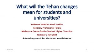 What will the Tehan changes mean for students