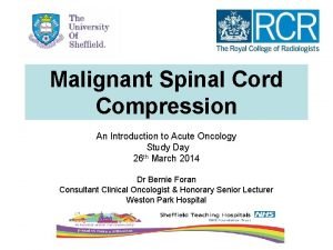 Malignant Spinal Cord Compression An Introduction to Acute