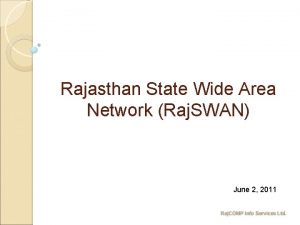 Rajasthan State Wide Area Network Raj SWAN June