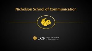 Nicholson school of communication