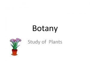 Botany Study of Plants General Characteristics Autotrophs Eukaryotes