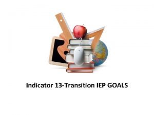 Indicator 13 Transition IEP GOALS Article 7 511