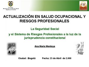 ACTUALIZACIN EN SALUD OCUPACIONAL Y RIESGOS PROFESIONALES La