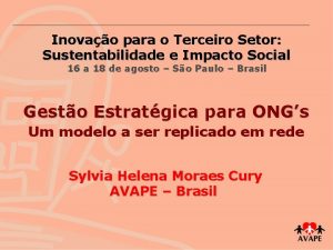 Inovao para o Terceiro Setor Sustentabilidade e Impacto