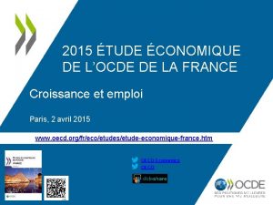 2015 TUDE CONOMIQUE DE LOCDE DE LA FRANCE