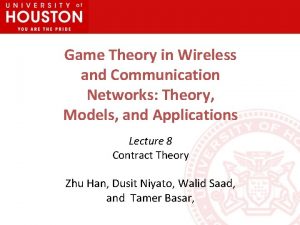 Game theory in wireless and communication networks