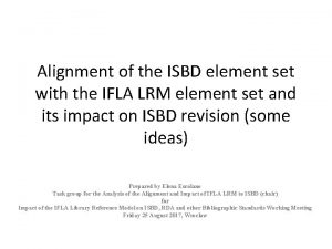 Alignment of the ISBD element set with the