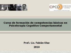 Curso de formacin de competencias bsicas en Psicoterapia