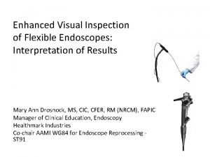 Enhanced Visual Inspection of Flexible Endoscopes Interpretation of