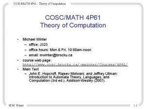COSCMATH 4 P 61 Theory of Computation COSCMATH