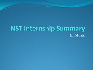 Internship summary presentation