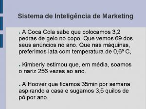 Sistema de Inteligncia de Marketing A Coca Cola