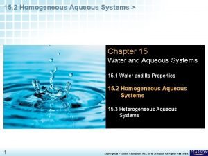 15 2 Homogeneous Aqueous Systems Chapter 15 Water