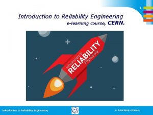 Introduction to reliability engineering