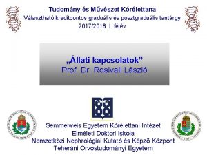 Tudomny s Mvszet Krlettana Vlaszthat kreditpontos gradulis s