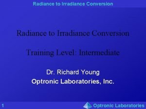Radiance to irradiance conversion