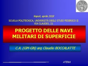 Napoli aprile 2018 SCUOLA POLITECNICA UNIVERSIT DEGLI STUDI