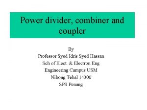 Coupled line coupler Coupled line coupler
