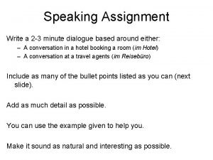3 minute dialogue