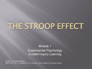 Stroop effect results table