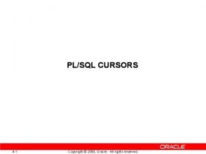 Cursors 4