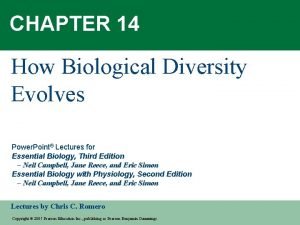 CHAPTER 14 How Biological Diversity Evolves Power Point