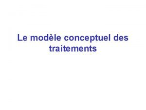 Modèle conceptuel des traitements