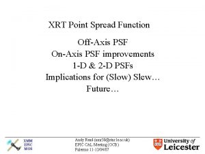 XRT Point Spread Function OffAxis PSF OnAxis PSF