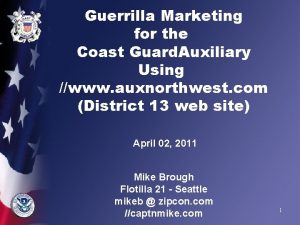 Guerrilla Marketing for the Coast Guard Auxiliary Using