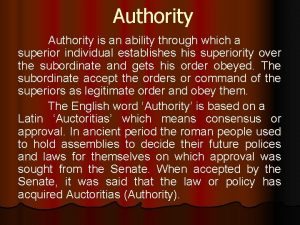 Superior authority